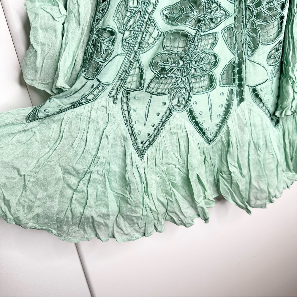 NWT FREE PEOPLE Party Daisy Cutwork Ruffle Mini Dress Size XS - Picture 8 of 9